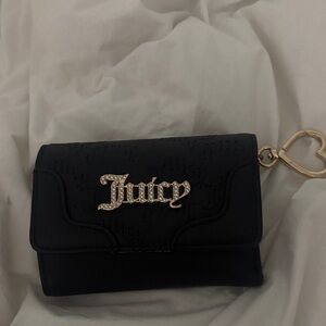 Juicy Couture Black Wallet with Gold Heart Charm